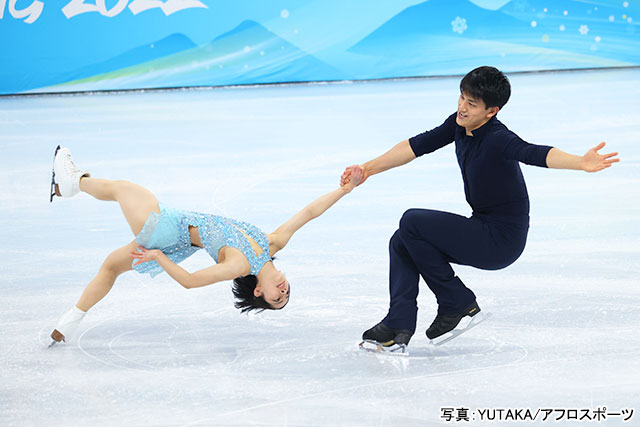 北京五輪2022 フィギュアスケート・ペア／木原龍一＆三浦璃来　写真：YUTAKA/アフロスポーツ