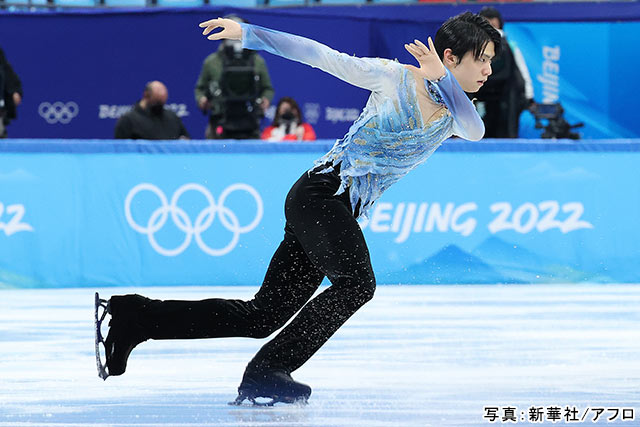 北京五輪2022 フィギュアSP男子・羽生結弦　写真：新華社/アフロ