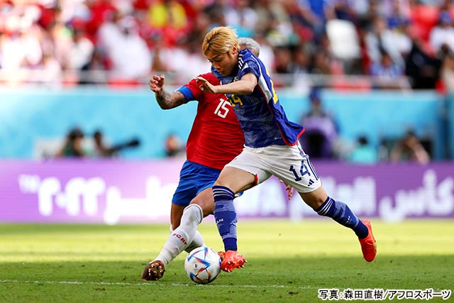 サッカー日本代表：伊東純也（FIFAワールドカップ カタール2022） 写真：森田直樹/アフロスポーツ