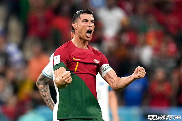 ポルトガル代表：クリスティアーノ・ロナウド（FIFAワールドカップ カタール2022）　写真：AP/アフロ