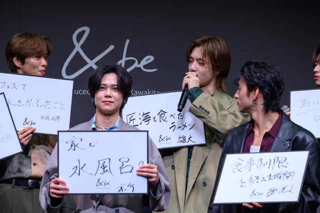INIが「＆be」ベースメークリニューアル第2弾発表会に登場。心が潤った瞬間を告白