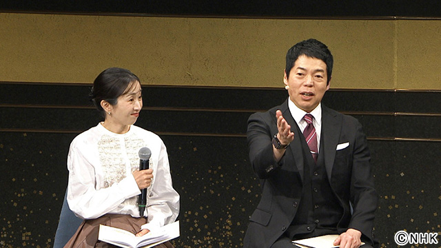 「あなたのファミリーヒストリー宮城編」公開収録 宮城の方々の話に耳を傾ける今田耕司と寺門亜衣子アナウンサー/公開収録「あなたのファミリーヒストリー宮城編」