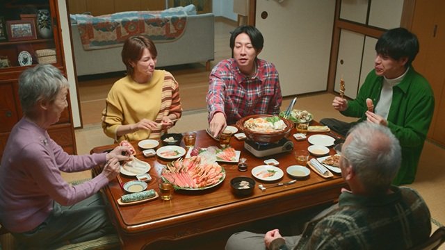 相葉雅紀×川島明×吉瀬美智子が“家族”に! 年末の団らんを描くジャパネット新CM出演